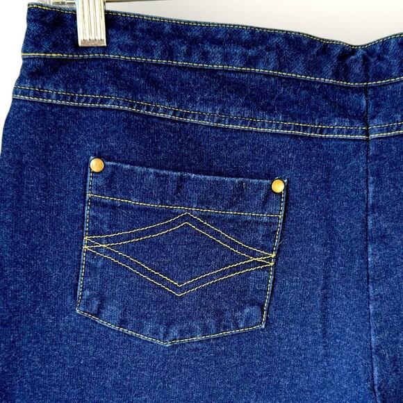 Pajama Jeans Bootcut Mid Rise Terry Stretch Pullon Drawstring Jeans Size L Blue - Picture 10 of 15